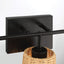 Moonlit - 3 Lights Wall Sconce With Shade, Bathroom Lighting Fixtures Over Mirror - Black / Rattan