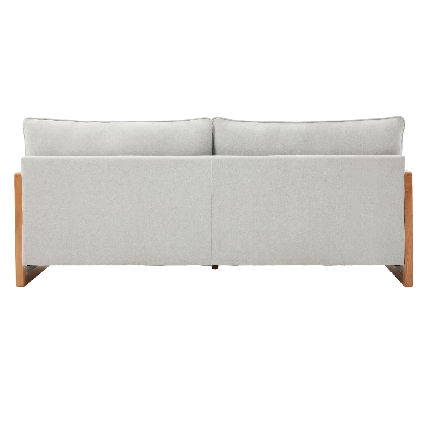 Modern 3 Seater Sofa With Wood Armrests