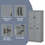 Modern Bathroom Storage Cabinet With Two Laundry Baskets, One Drawer, Adjustable Shelf