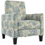 Upholstered Push Back Recliner Chair For Living Room - Blue
