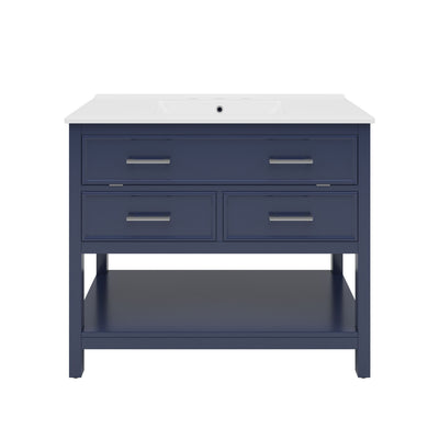 Bathroom Vanity With Ceramic Sink, Tip Out Tray & 2 Full Extension Drawers