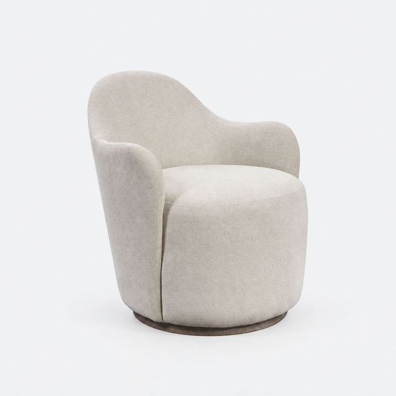 Cocoa - Swivel Barrel Chair With 360° Rotation - Ivory
