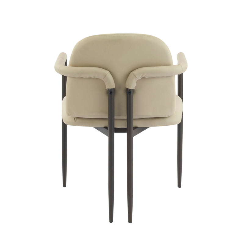 Sillas de comedor modernas (juego de 2) con estructura de hierro - Espresso / Caqui