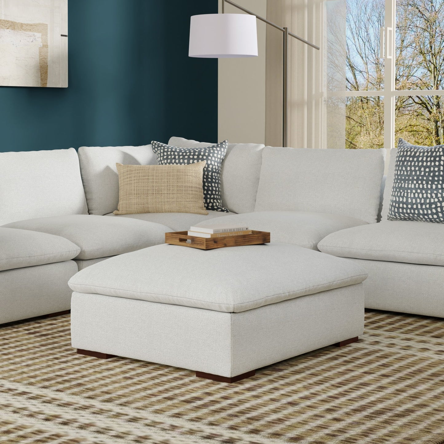 Jasmine - Ottoman - Gray