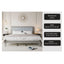 Mid Century Modern Platform Bed With Upholstered Headboard