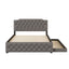 Upholstered Platform Bed With Trundle And 2 Sets Of USB Ports On Each Side, Fabric
