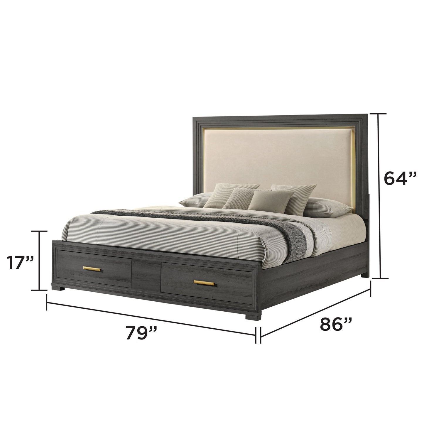 Colorado - Bed With Upholstered LED Headboard