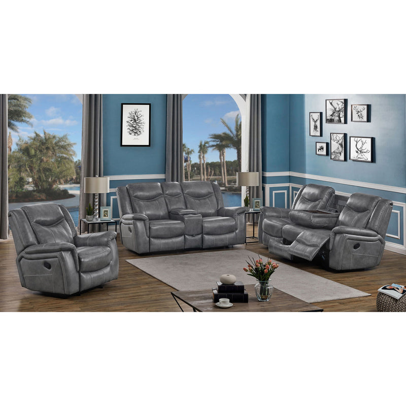 Encino - Upholstered Padded Arm Glider Recliner - Gray
