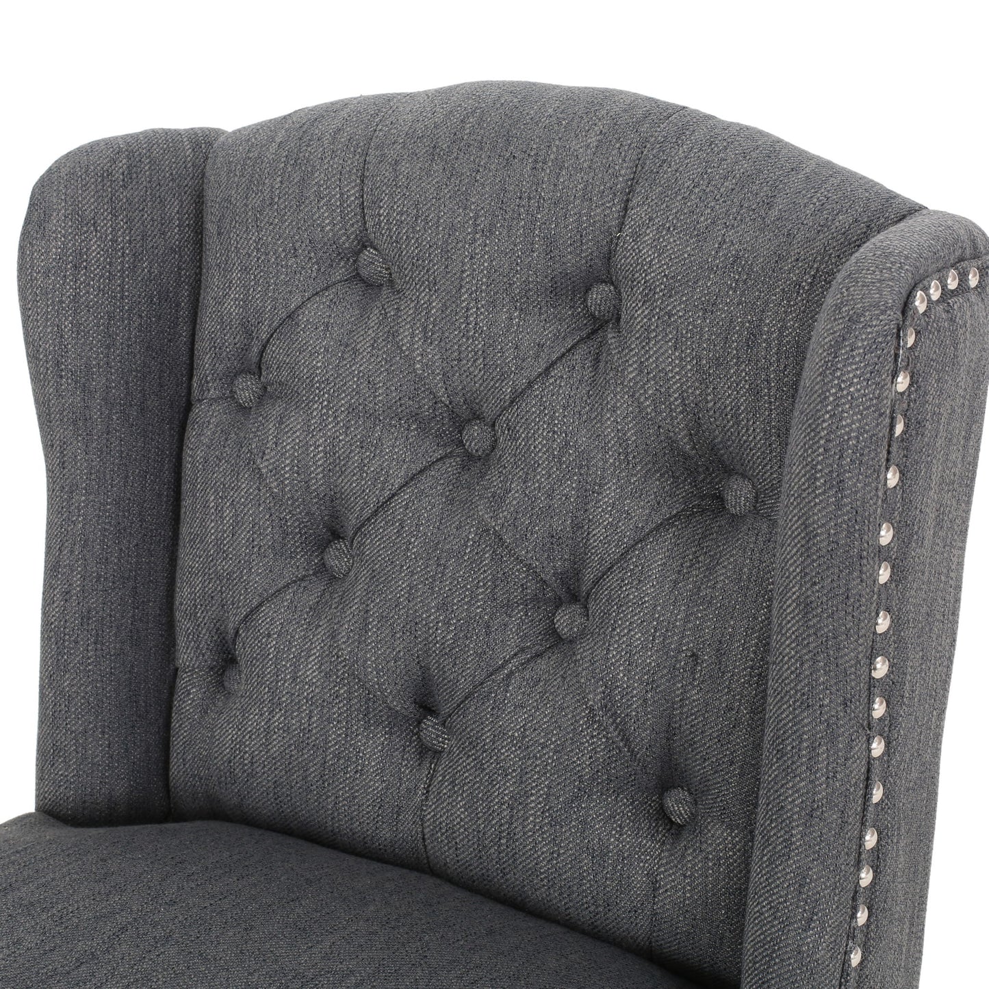 Vienna - Fabric Tufted Counter Stool With Nailhead Accents (Set of 2)
