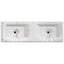 Vanity Top With Undermount Rectangular Double Sinks, Faucet Holes - White