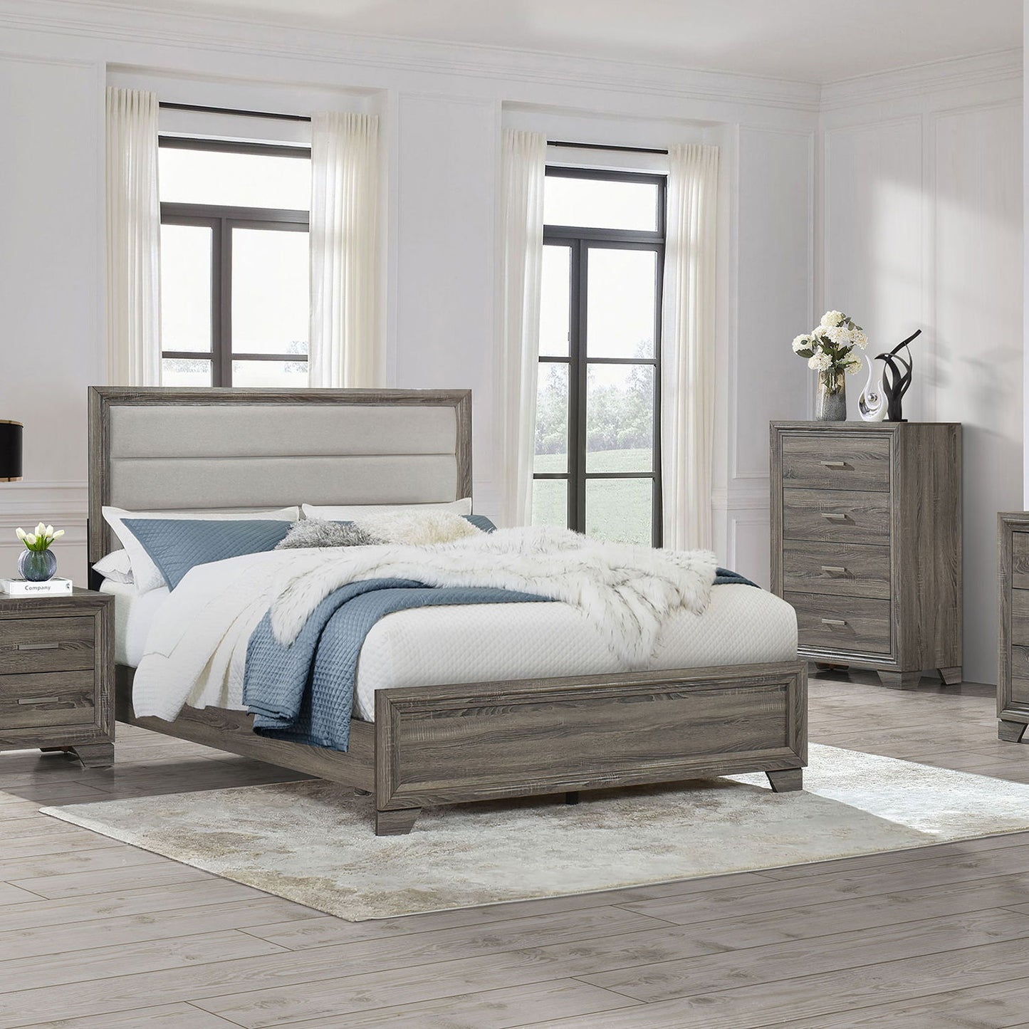 Funston - 4 Drawer Chest Of Drawers With Bar Handles - Brown Oak