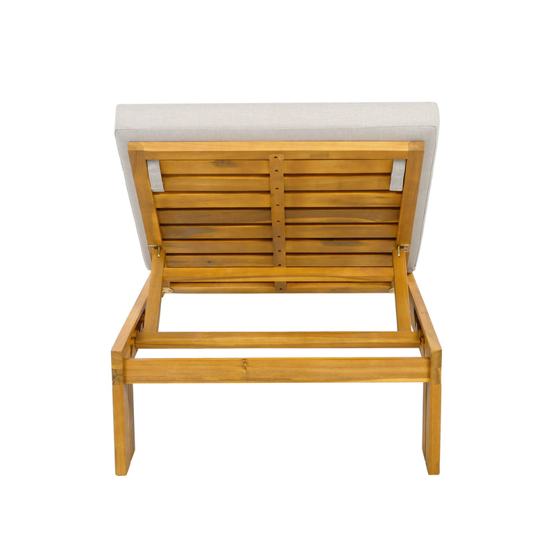 Outdoor Chaise Lounge With 5 Position Adjustable Backrest