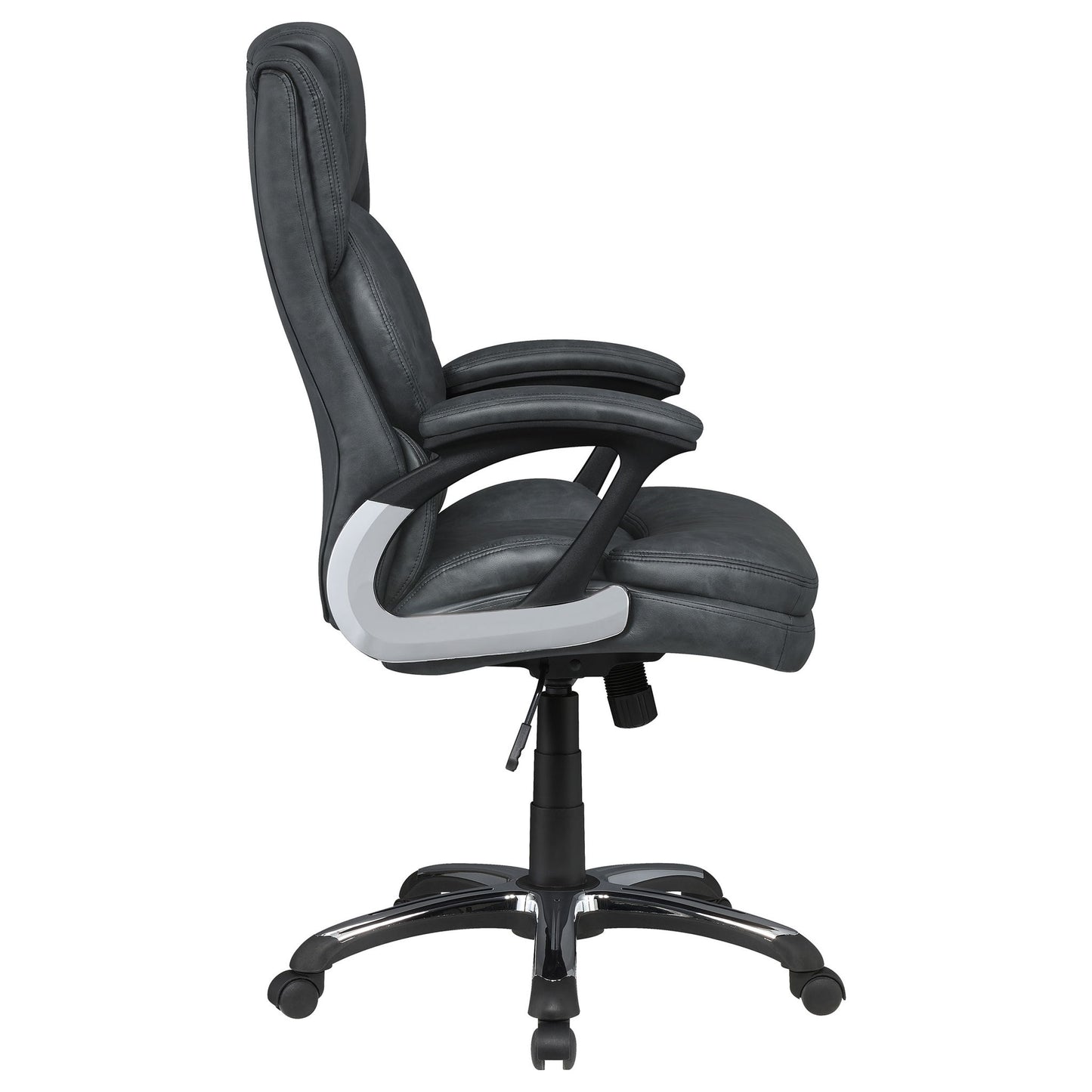Stanton - Upholstered Adjustable Chair With Padded Arms And Adjustable Height - Gray