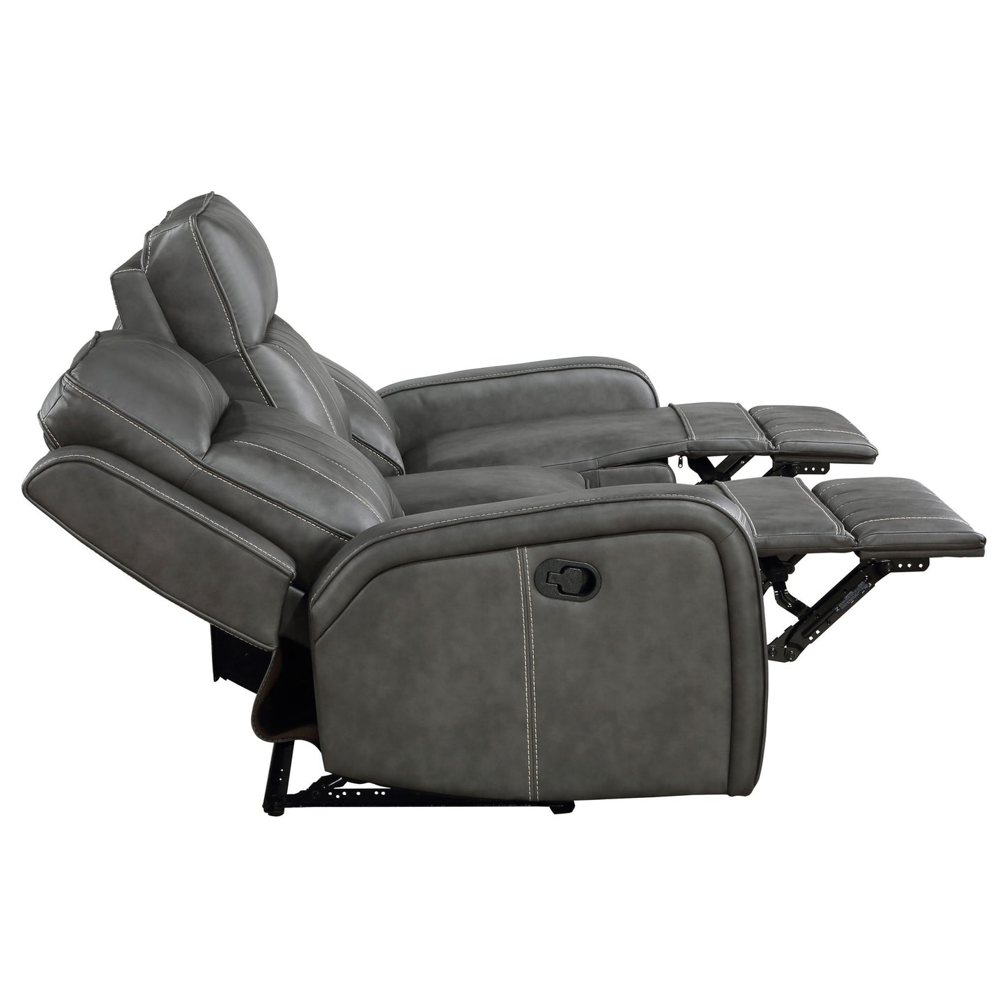 Forrest - Motion Reclining Sofa Comfort With Elegant Tufting And Wide Track Arms - Gray
