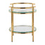 Rhonda - Contemporary / Glam Side Table - Gold / Clear