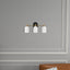 Meadows - 3 Lights Vanity Brush Bathroom Wall Light For Bathroom Over Mirror - Black / Gold / White