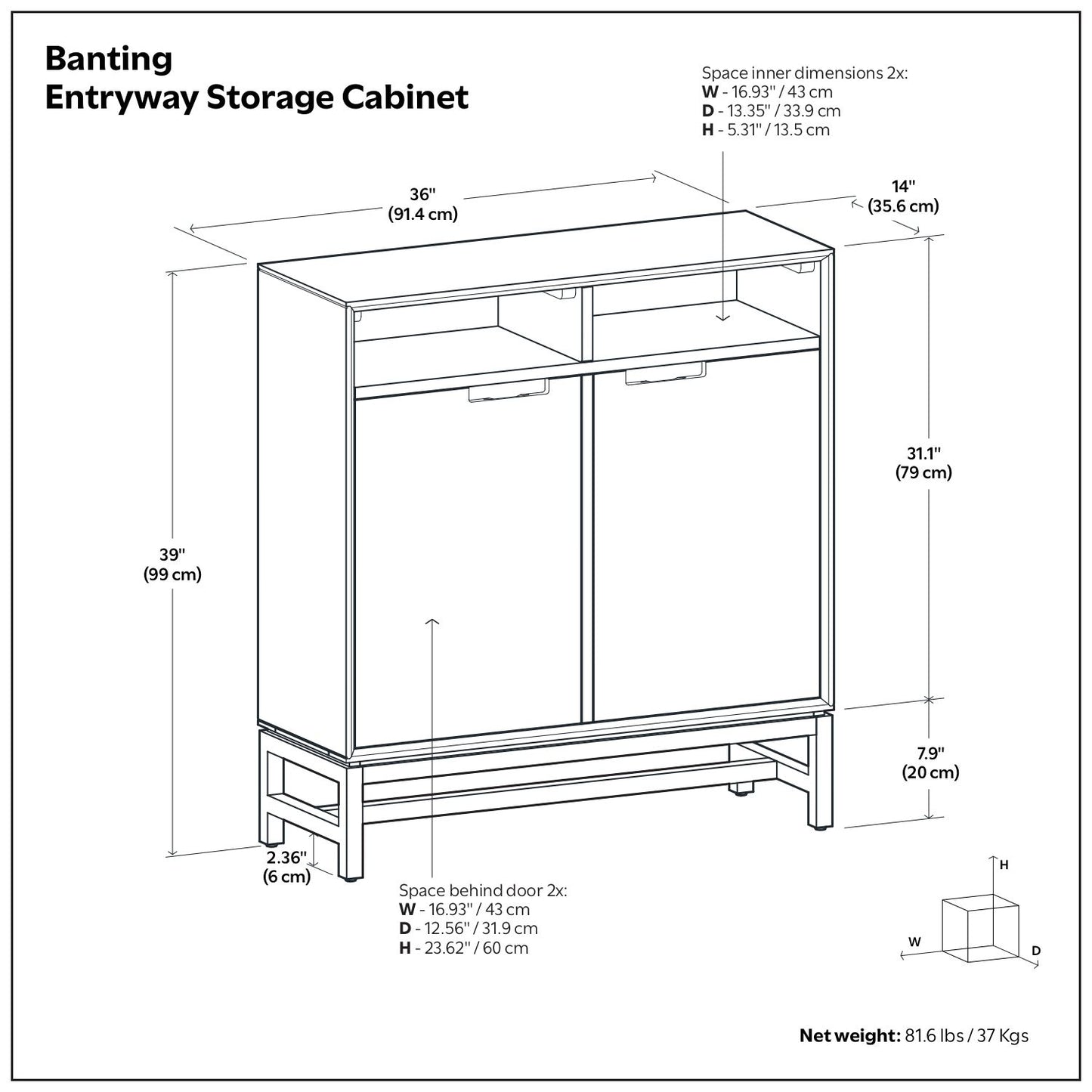 Banting - Entryway Storage Cabinet - Walnut Brown