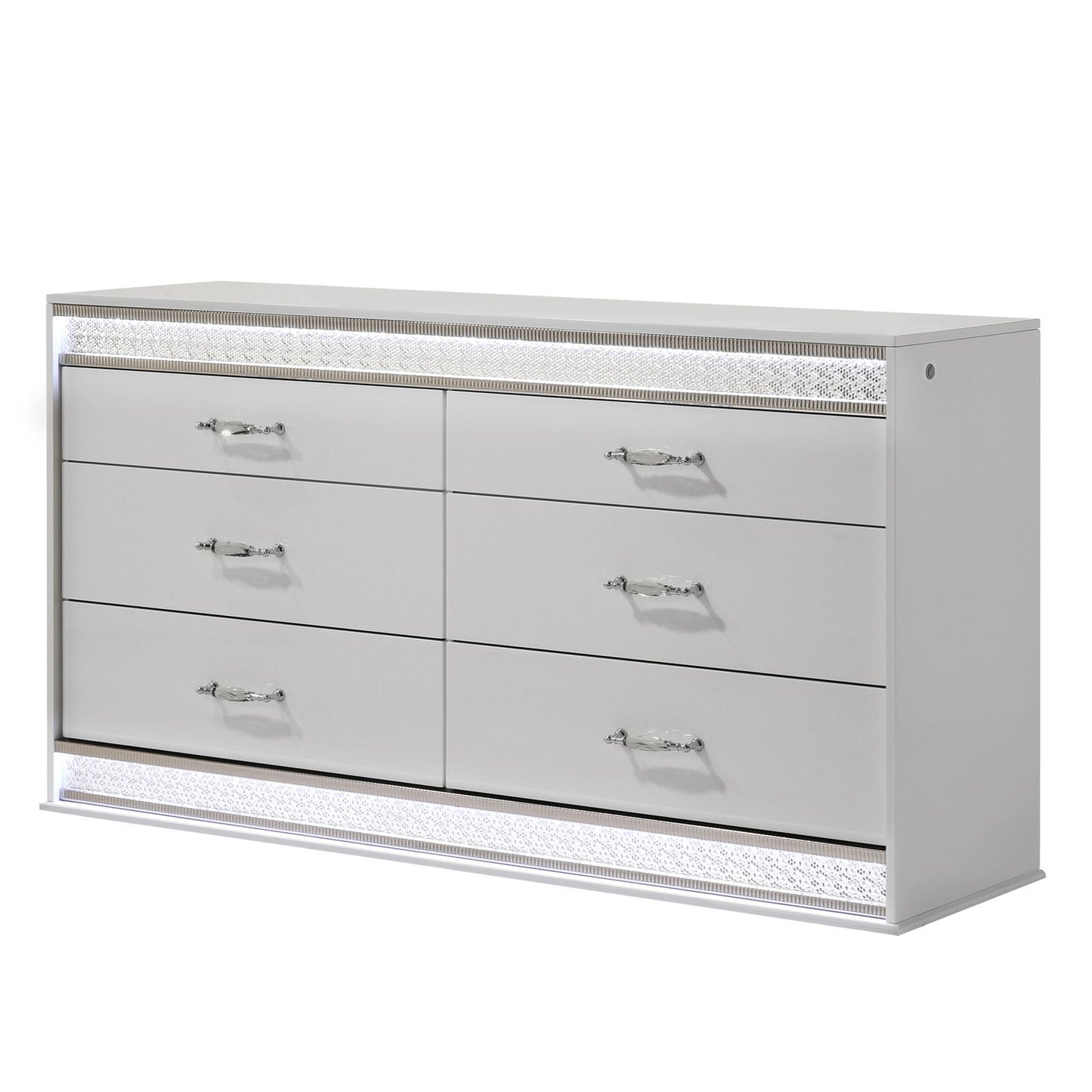 Glam - 6 Drawer Dresser With LED Lighting (Includes Dresser Only) - White