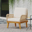Outdoor Club Chair With Rope Weave Design - Teak