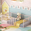 Metal Floor Bed Frame With Fence And Door