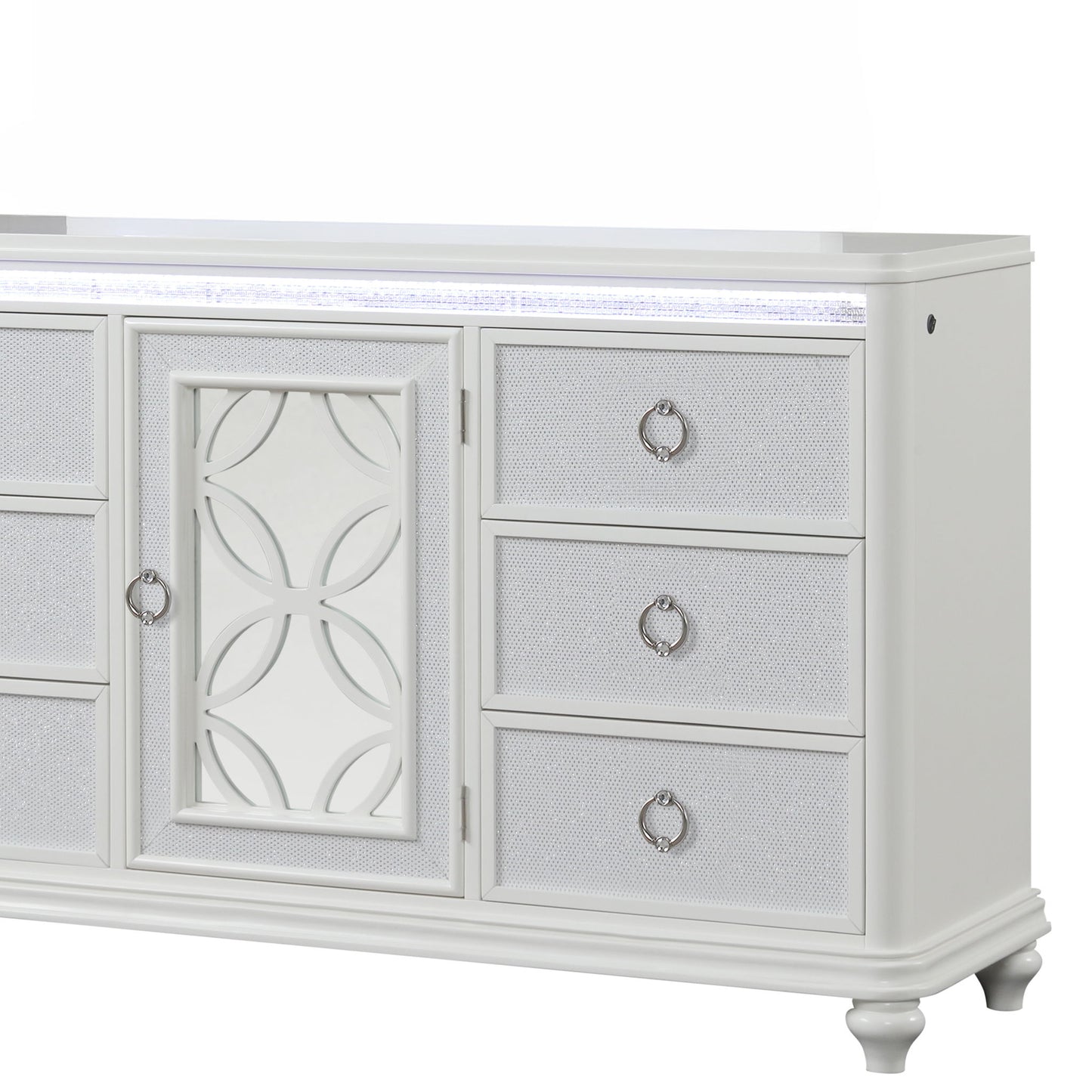 Abigale - 6 Drawer Dresser With LED (Includes Dresser Only, Mirror Not Included) - White