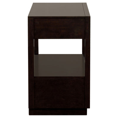 2 Drawer Nightstand With Trim And USB Charging - Brown