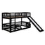 Low Bunk Bed With Slide, Fence And Ladder