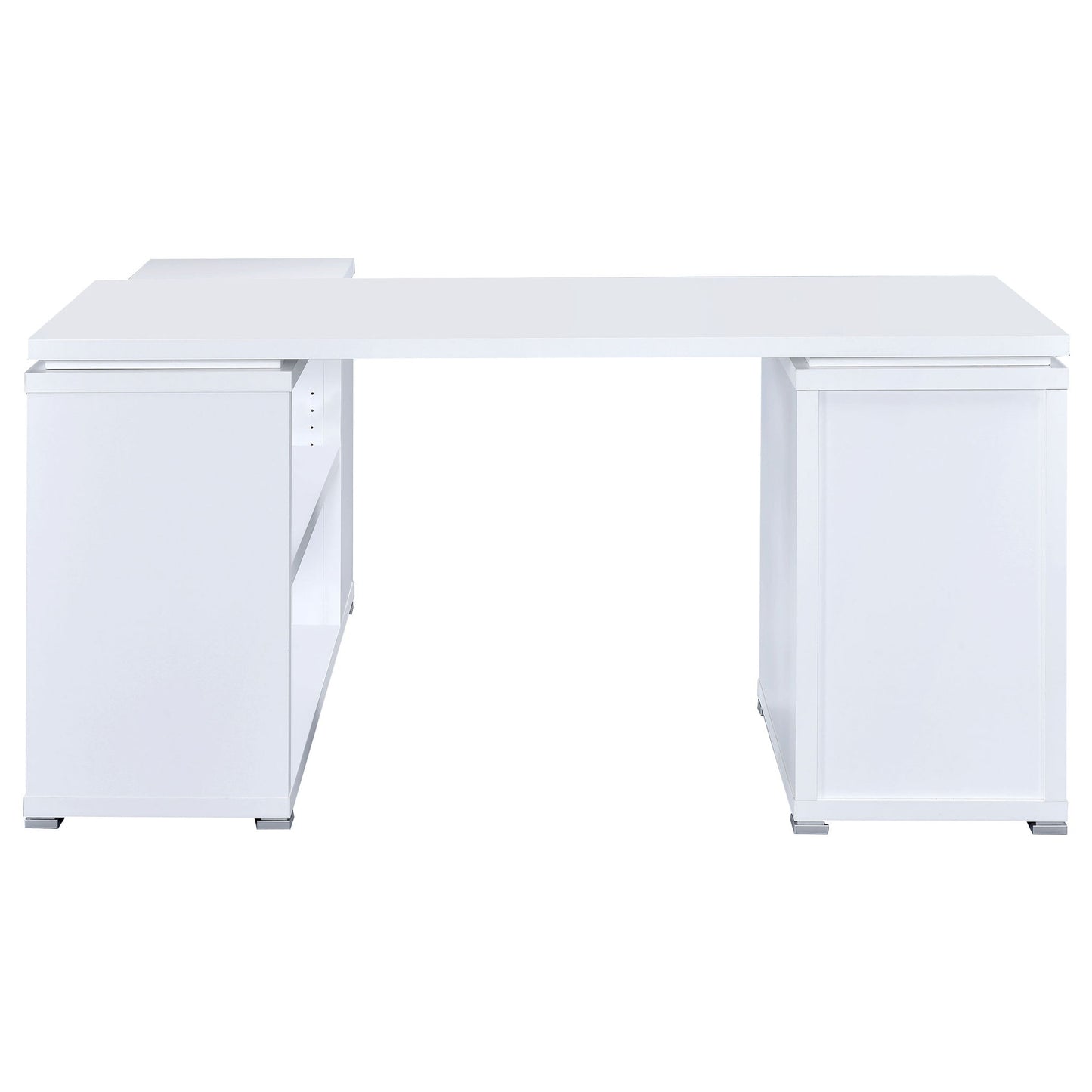 Tona - L-Shape Computer Desk With 3 Drawers And 5 Shelves