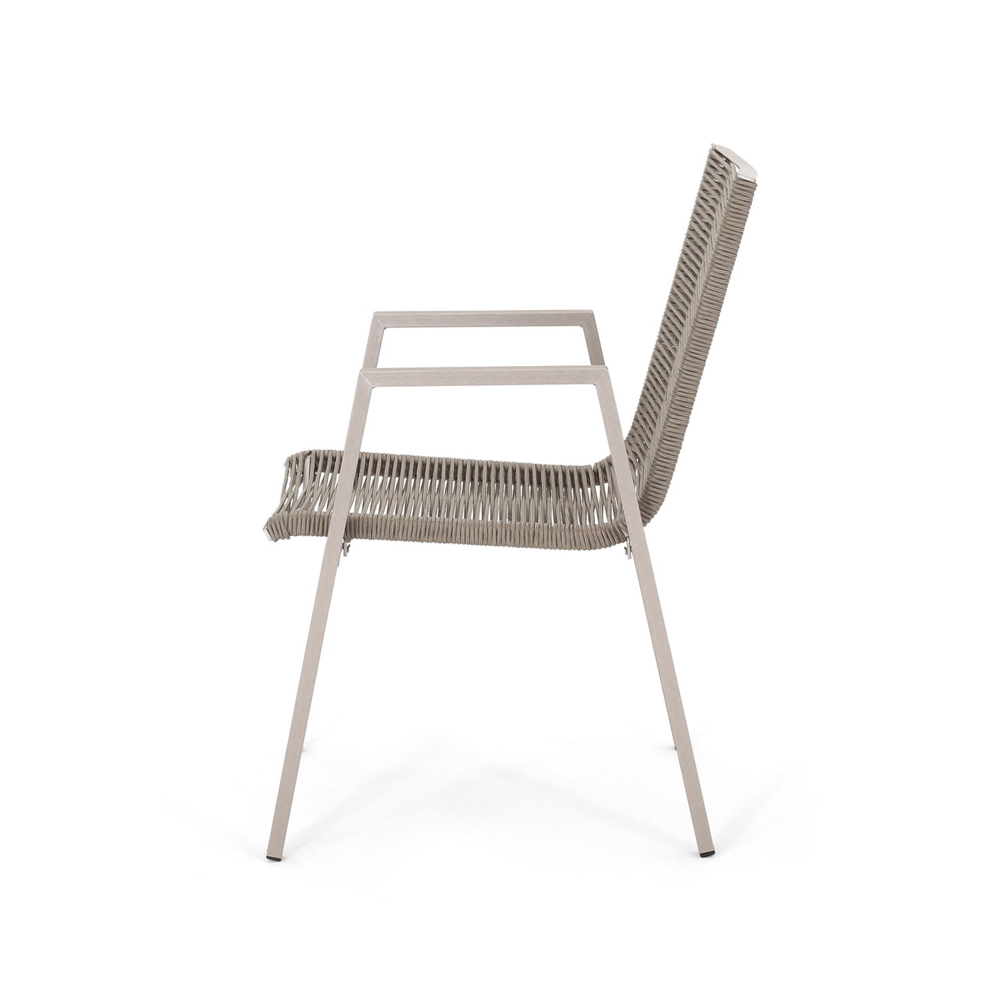 Outdoor Modern Aluminum Dining Chair Set With Rope Sea (Set of 2)