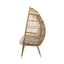 Basket Chair With Teardrop Shape And Water Resistant Cushion - Natural