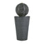 31.5" Tall Striped Column Fountain With LED Light Design For Outdoor Spaces - Gray