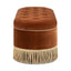 Melinda - Oval Tufted Bullion Fringe Storage Bench