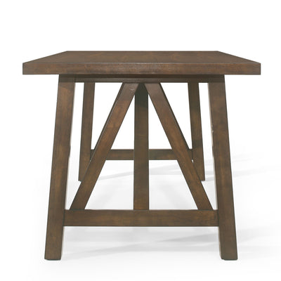 Farmhouse Style Dining Table With Wood Like Top