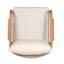 Outdoor Lounge Chair With Woven Backrest, Solid Wood Frame, Comfortable Cushions