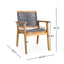 7 Piece Outdoor Patio Dining Set With Table And 6 Arm Chairs - Brown / Dark Gray / Teak