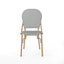 Outdoor Rattan And Aluminum Armless French Bistro Chairs (Set of 2) - Dark Gray
