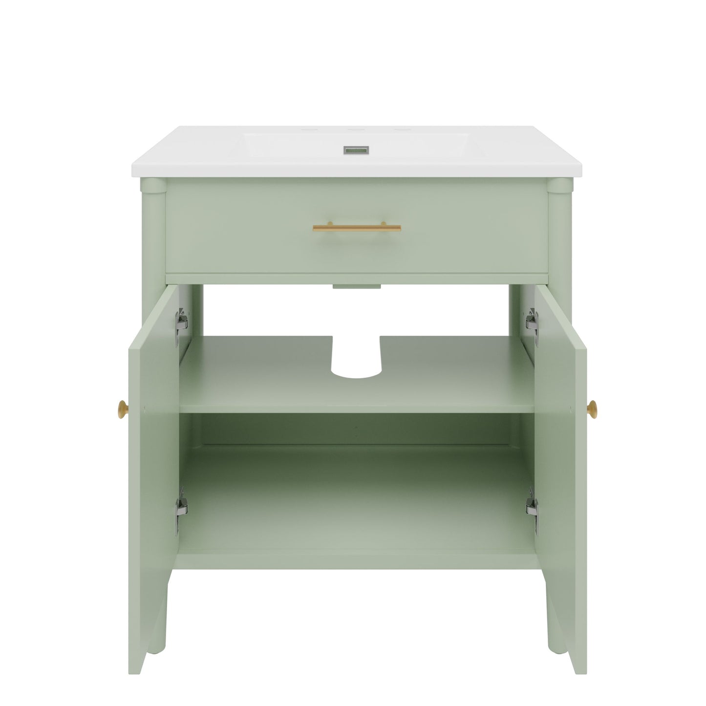 Bathroom Vanity With Sink, Soft Close Doors And Adjustable Shelf
