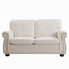 Soft Loveseat, Upholstered 2 Seater Couch, Loose Back Cushions And Turned Legs