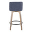 Toriano - Contemporary Fixed Height Counter Stool With Swivel & Round Footrest (Set of 2)