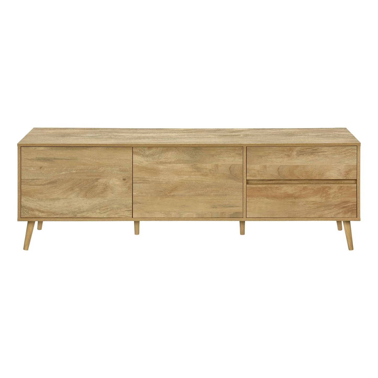 TV Stand Console With Storage Drawers And Cabinets - Walnut