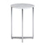 Marsden - Side Table With Polished Base - White / Silver