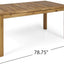 Outdoor 6 Seater Expandable Dining Set With Cushions - Sandblasted Natural / Beige