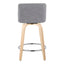 Toriano - Contemporary Fixed Height Counter Stool & Swivel And Round Footrest (Set of 2)