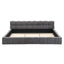 Elegant Upholstered Bed With Checkerboard Design