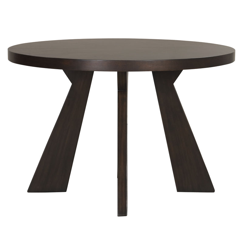 Chestnut Ridge - Juego de comedor de 5 piezas (Mesa redonda de 47" y 4 sillas) - Marrón / Beige