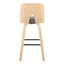 Stella - Contemporary Fixed Height Barstool With Swivel Square Footrest (Set of 2)