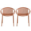 Stackable Outdoor Chairs With Breathable Plastic Backrest (Set of 2)