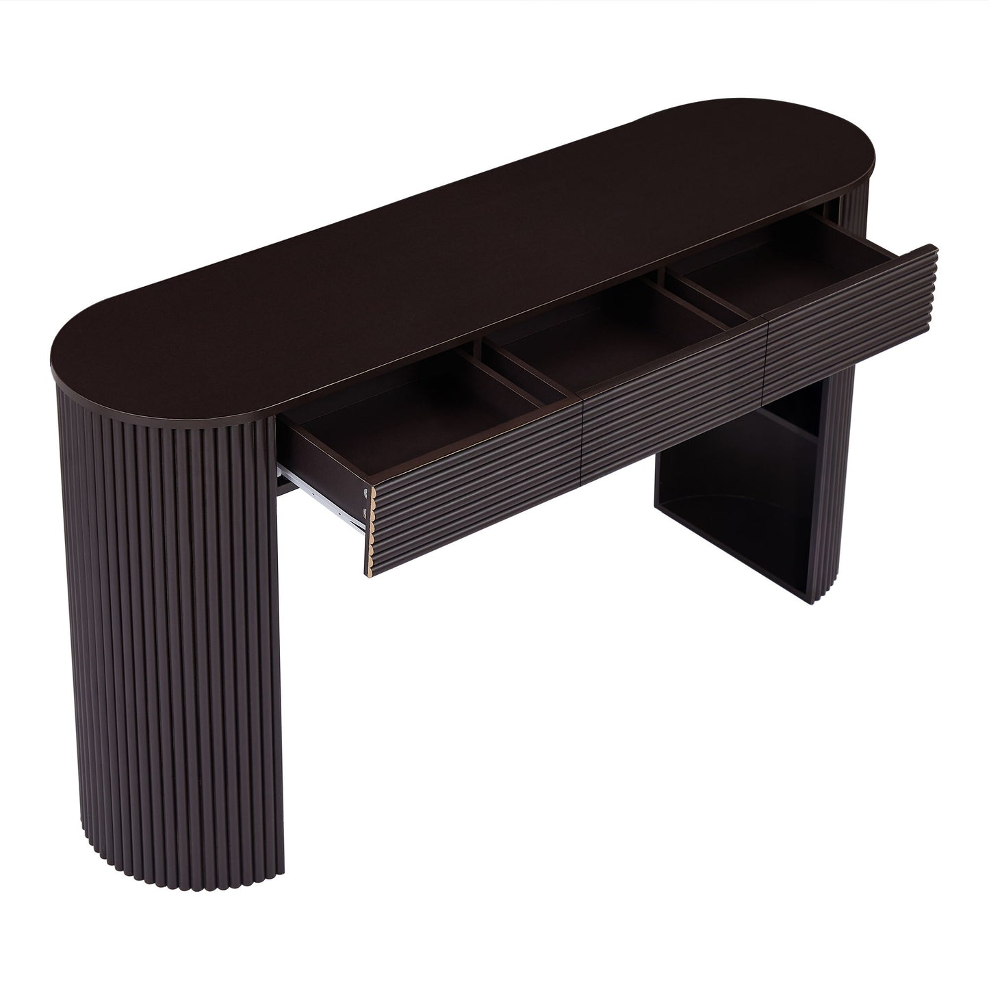 Retro Console Table With Storage, 3 Drawers