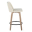 Toriano - Contemporary Fixed Height Counter Stool Swivel & Round Footrest (Set of 2)