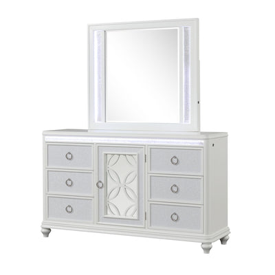 Abigale - Mirror For Dresser Top Made With LED (Includes Only Mirror) - White